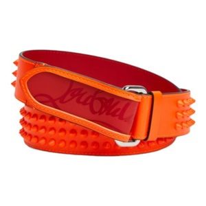 Christian Louboutin: Orange Spiked belt